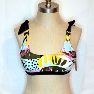 Sand Castle Bikini Top Tie Straps Removable Padding Size Medium